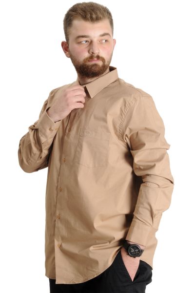 Big Size Mens Ukol Cep Lycra Poplin 20350 Brown