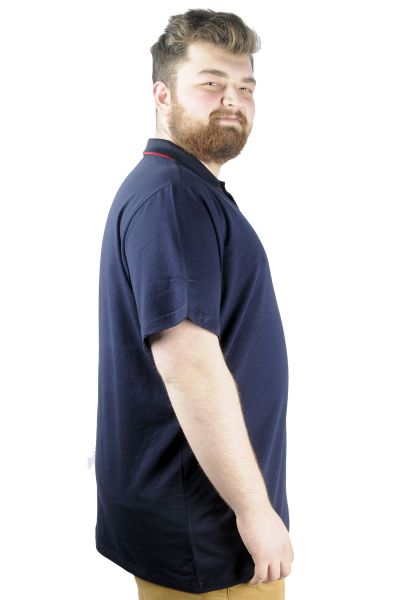 Büyük Beden T shirt Polo Likralı Süprem Nakış 21554 Lacivert