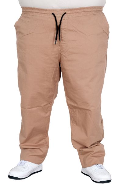 Büyük Beden Erkek Keten Jogger Pantolon Milano 21913 CAPPUCINO