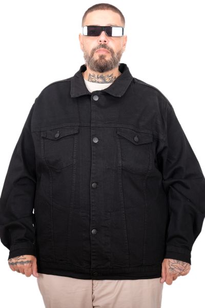 Büyük Beden Kot Mont 22800 b.black
