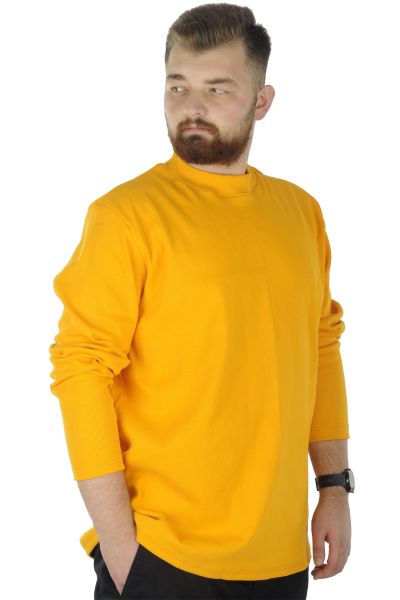 Büyük Beden Uzun Kol Yarım Balıkçı Kazak 22558 Hardal [product_color]