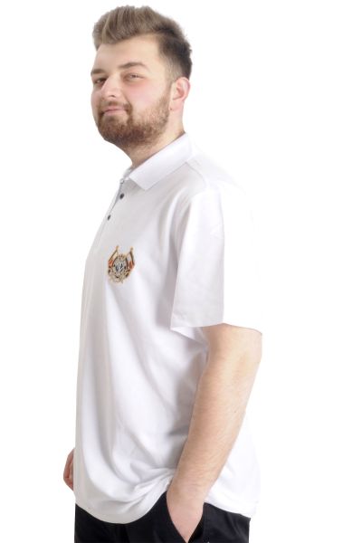Büyük Beden Erkek T-shirt Polo CHOOSE YOUR MODE 23321 Beyaz
