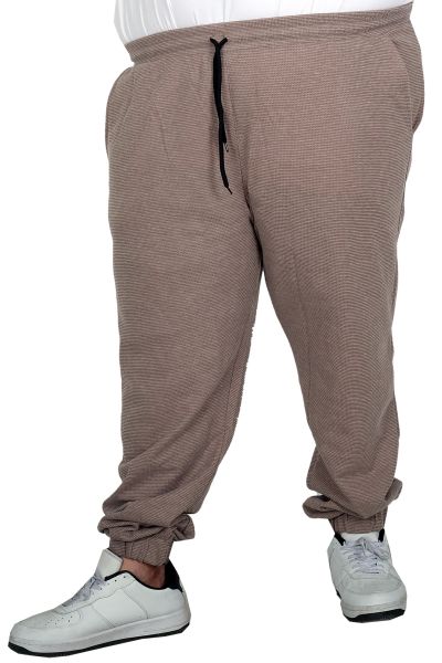 Men’s Big Size Elastic Cuff Waffle Sweatpants 23501 Grey