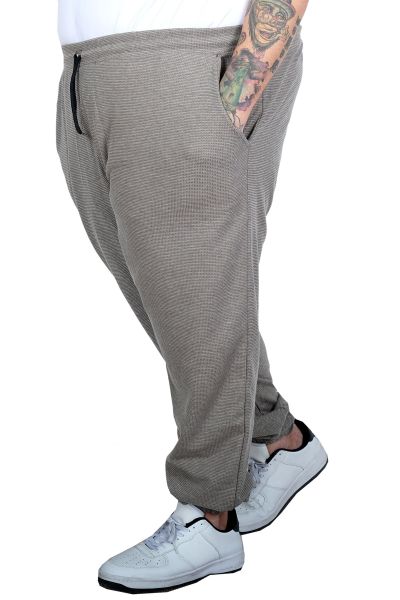 Men’s Big Size Elastic Cuff Waffle Sweatpants 23501 Khaki