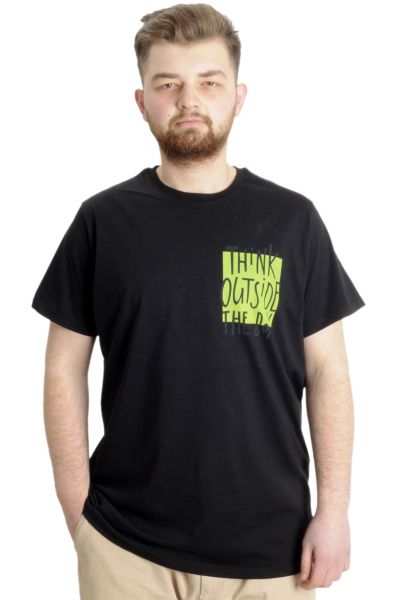 Büyük Beden Erkek T-shirt OUTSIDE 23106 Siyah [product_color]