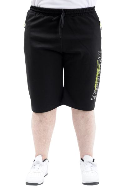 Big Size Mens Capri Short CALIFORNIA 24503 Black