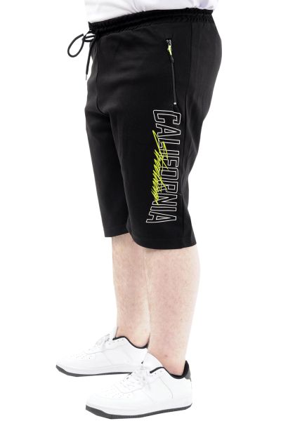 Big Size Mens Capri Short CALIFORNIA 24503 Black