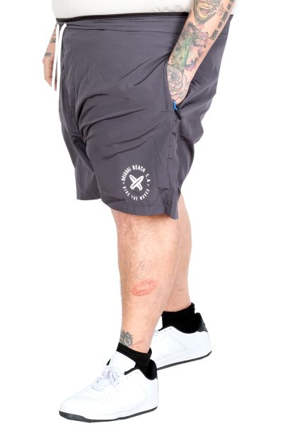 Big Size Men Miami Beach Printed Swim Shorts FOX 25401 Anthracite