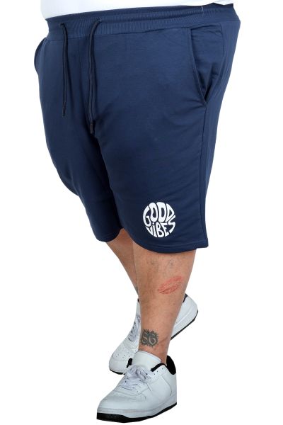 Big Size Men 2 Thread Shorts Good Vibes 25503 Indigo