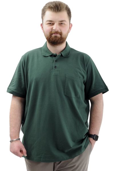 Büyük Beden Erkek T-Shirt Polo Yaka Cepli Klasik 20550 Nefti