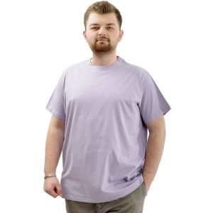 Büyük Beden Erkek T-Shirt Bisiklet Yaka Basic 20031 Lila