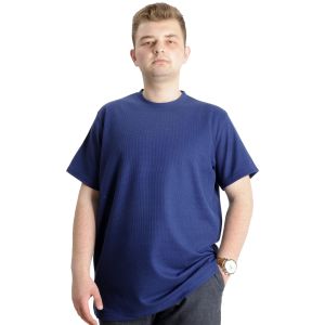 Big Size Mens T-Shirt Crew Neck WAFFLE 20033 Indigo