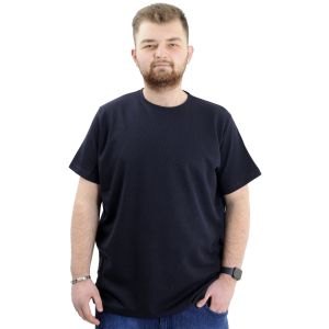 Big Size Mens T-Shirt Crew Neck WAFFLE 20033 Navy Blue