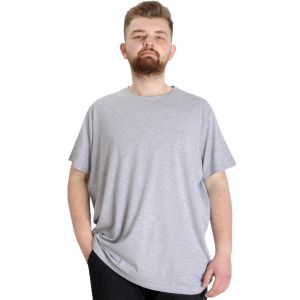 Big Size Elastic T-shirt Crew Neck 20149 Grey Melange