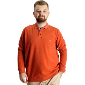 Big Tall Mens Polo Sweatshirt Velvet substitute 20440 Cinnamon