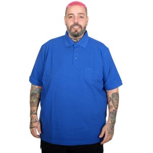 Big Size Men Classic Pique Polo T-Shirt with Pocket 20552 Sax Blue