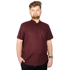 Buyuk Beden Erkek Kısa Kol Hakim Yaka 20387 Bordo