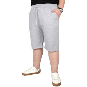 Big Size Men Capri Shorts Straight Basic 20500 Gray Melange