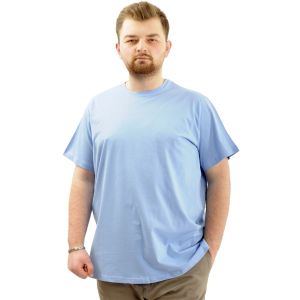 Big-Tall Men Round Collar T-Shirt Basic 20031 Blue