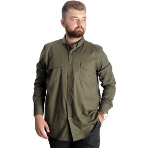 Erkek Gömlek UKol Gabardin Çift Cep 20360 Haki