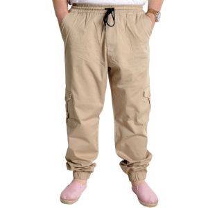Big Size Men Linen Cargo Jogger Valencia 21911 Beige