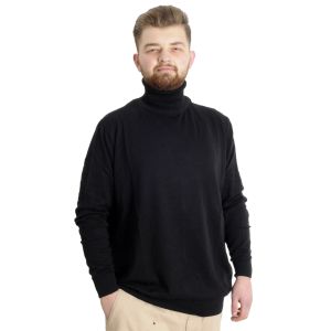 Big Size Mens knitwear Balıkçı Collar 22205 Black