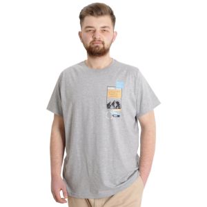 Big Size Mens T-Shirt UNIQUE 23111 Grey Melange