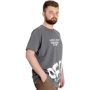 Büyük Beden Erkek T-shirt UVELLE SAISON 23112 Antramelanj