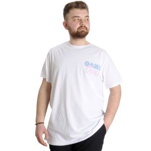 Büyük Beden Erkek T-shirt GAME OVER 23130 Beyaz