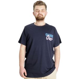 Büyük Beden Erkek T-shirt GAME OVER 23130 Lacivert