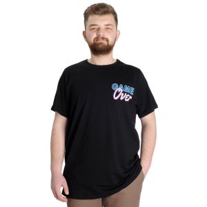 Big Size Mens T-Shirt GAME OVER 23130 Black