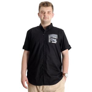 Mens Big Size Gabardinee Shirt ONE CITY 23307 Black