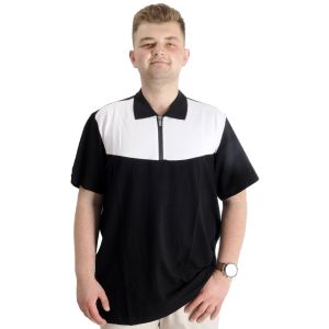 Big Size Mens T-Shirt Polo FRAGMENTED 23325 Black