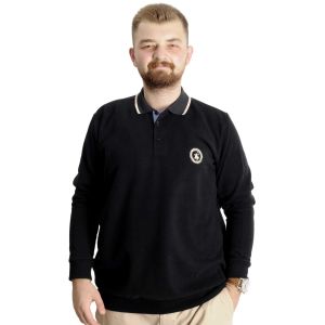 Büyük Beden Erkek Sweat Polo Selanik Horse 23440 Siyah