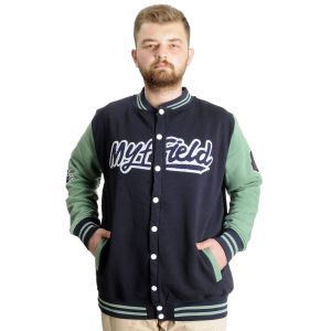 Big Size Mens College Coat My Field 23626 Navy Blue