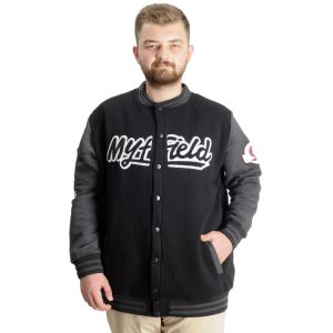 Big Size Mens College Coat My Field 23626 Black