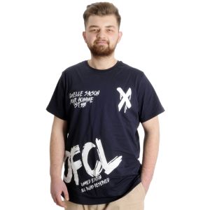 Big Size Mens T-Shirt UVELLE SAISON 23112 Navy Blue