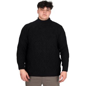 Big Size Mens Sweater Half Turtleneck INFINITY 24212 Black