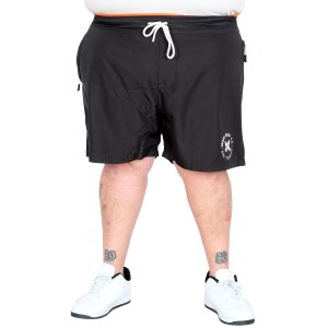 Big Size Men Miami Beach Printed Swim Shorts FOX 25401 Black