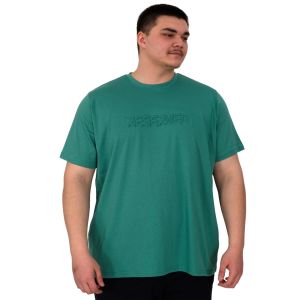Büyük Beden Erkek T-Shirt Bisiklet Yaka Reseve U25017 Çağla