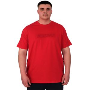 Büyük Beden Erkek T-Shirt Bisiklet Yaka Reseve U25017 Kırmızı