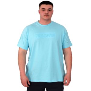 Büyük Beden Erkek T-Shirt Bisiklet Yaka Reseve U25017 Turkuaz