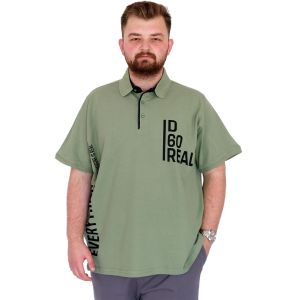 Büyük Beden Erkek T-Shirt Polo Yaka REAL U25309 Çağla