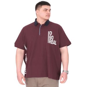 Büyük Beden Erkek T-Shirt Polo Yaka REAL U25309 Mürdüm