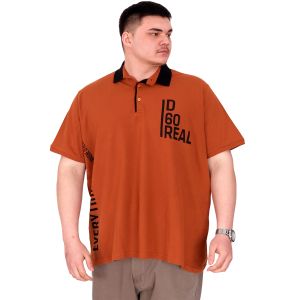 Büyük Beden Erkek T-Shirt Polo Yaka REAL U25309 Tarçın