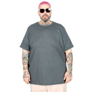 Big-Tall Men Round Collar T-Shirt Basic 20031 Antramelange