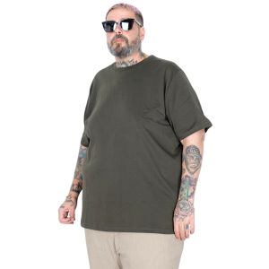 Big-Tall Men Round Collar T-Shirt Basic 20031 Khaki