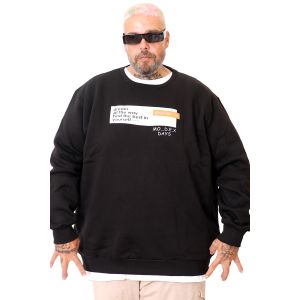 Büyük Beden Erkek Bisiklet Yaka Sweatshirt DAYS U25801 Siyah