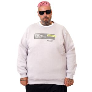 Büyük Beden Erkek Bisiklet Yaka Sweatshirt DAYS U25801 A.Gri