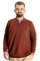 Big Tall Mens Polo Sweatshirt Velvet substitute Basic 20441 Cinnamon